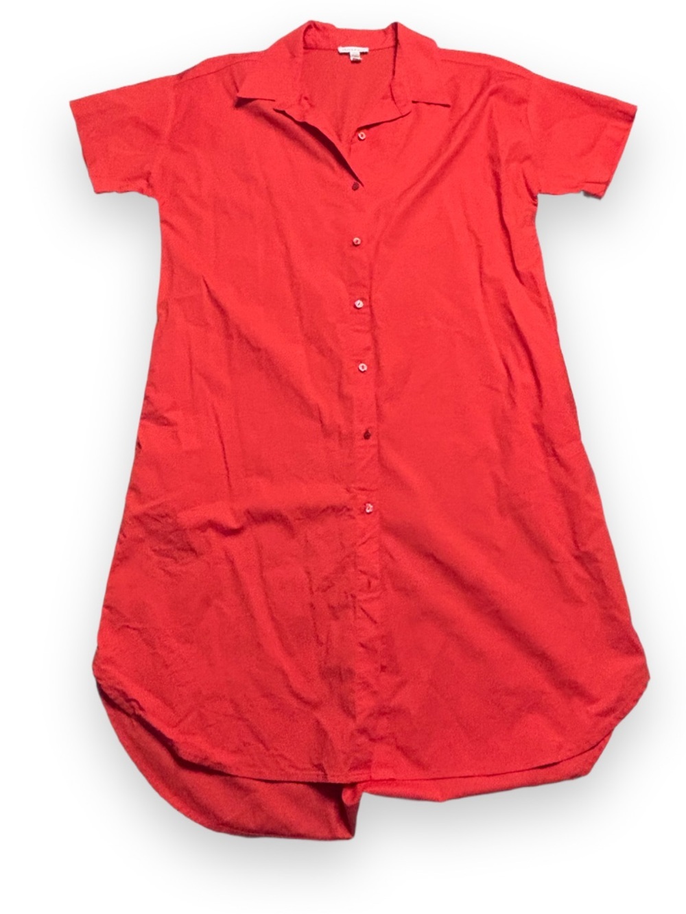 Eileen Fisher Geranium Organic Cotton Stretch Poplin Shirtdress Sz XS
